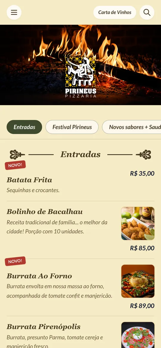 Cardápio
